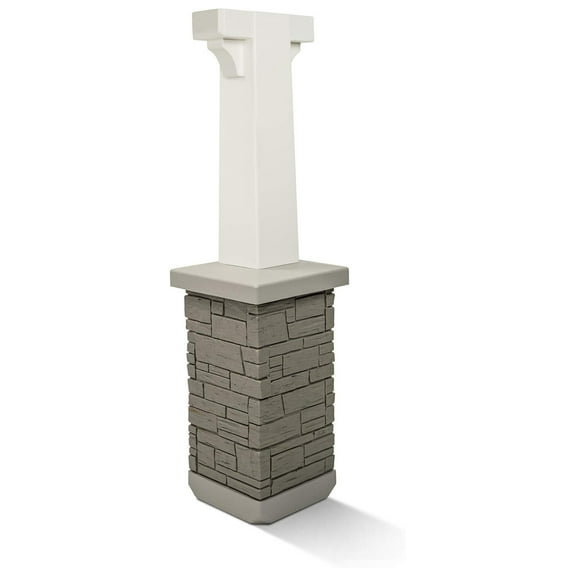 Premium Mailbox Post Set Pedestal Classic White