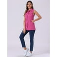 thumbnail image 3 of DARING DIVA Women's Button Down Sleeveless Pockets Mid-Long Denim Vest S Hot Pink, 3 of 6