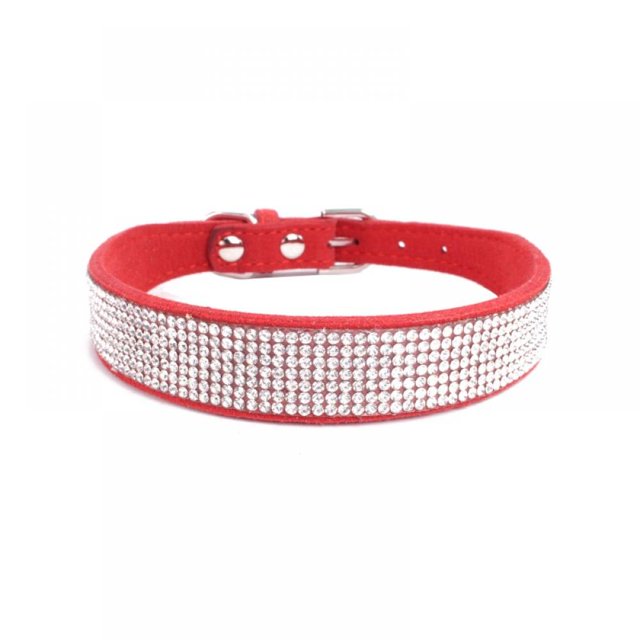 Collares para perros y mascotas, collares de cuero con taladro brillante, Collar ajustable para mascotas, suministros para mascotas, 6 colores, suministros para el cuidado de mascotas, collares Fairylove 748478809