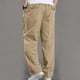 thumbnail image 4 of Pantalones largos, pantalones cargo para hombre, pantalones rectos ajustados de color liso, pantalones deportivos casuales para exteriores, pantalones de algodón para hombre, 4 of 5