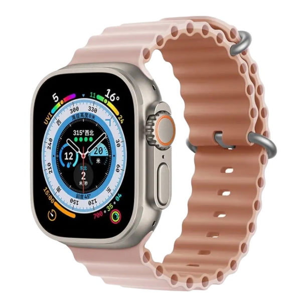 Correa para Apple Watch de Silicon, compatible con 42 mm / 44 mm / 45 mm / 49 mm. Modelo Ocean (Bicolor).