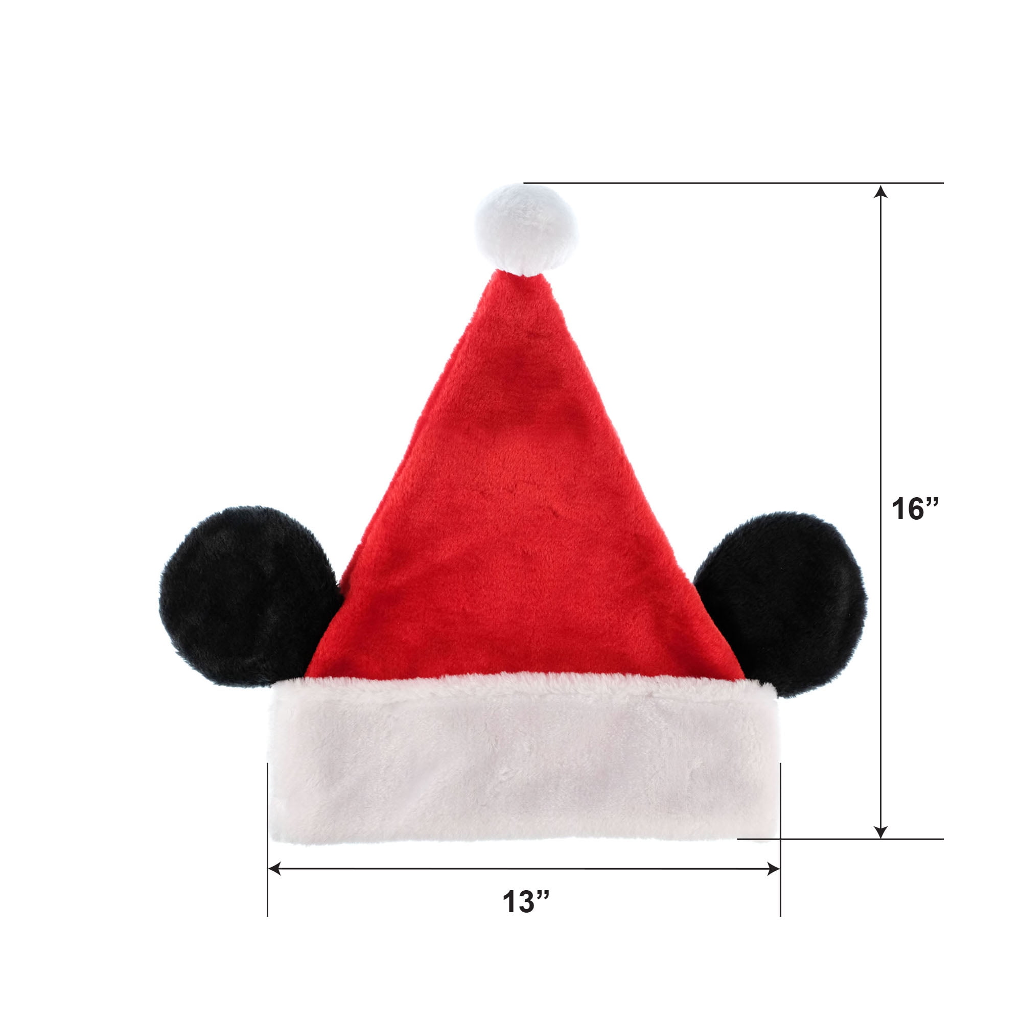 Disney Parks Mickey Festive Red Santa Hats with Ears and Christmas Lights Santa Hat Mickey Ears - Mouse Ears Headband – Little Ears  main image 3