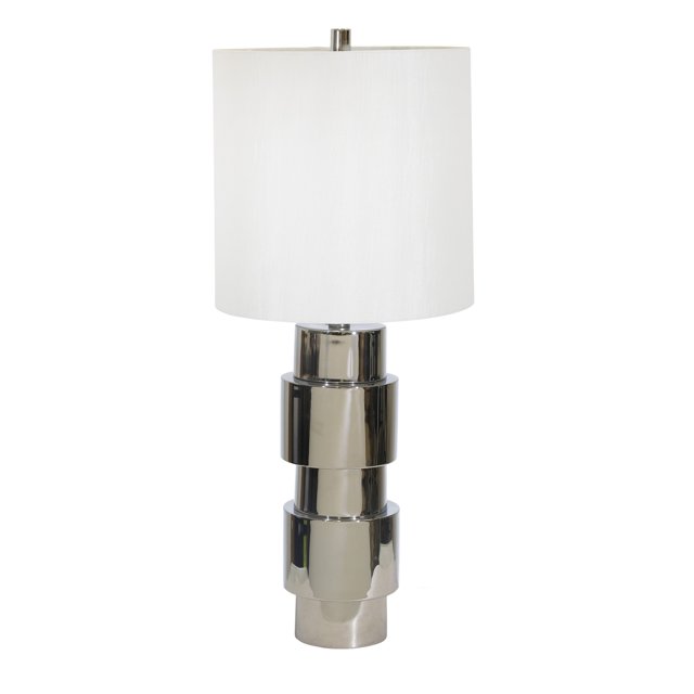 Sagebrook Home Metal 30" Stacked Cyclinder Table Lamp, Silver