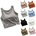 thumbnail image 4 of Diufon Crop Tank Tops for Women Built-in Bras Casual Basic Sleeveless Camisole Summer Crewneck Going Out Tank Tees, 4 of 6