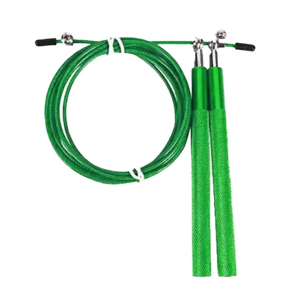 Cuerda para saltar de velocidad, sin enredos, longitud ajustable, mango grueso de metal, cuerda de acero para ejercicio MFZFUKR CPB-DE-SSW1124-5