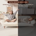 thumbnail image 4 of Lacoo 65"W Convertible Futon Sofa Bed with Five-level Adjustable Armrests,Corduroy Beige, 4 of 7