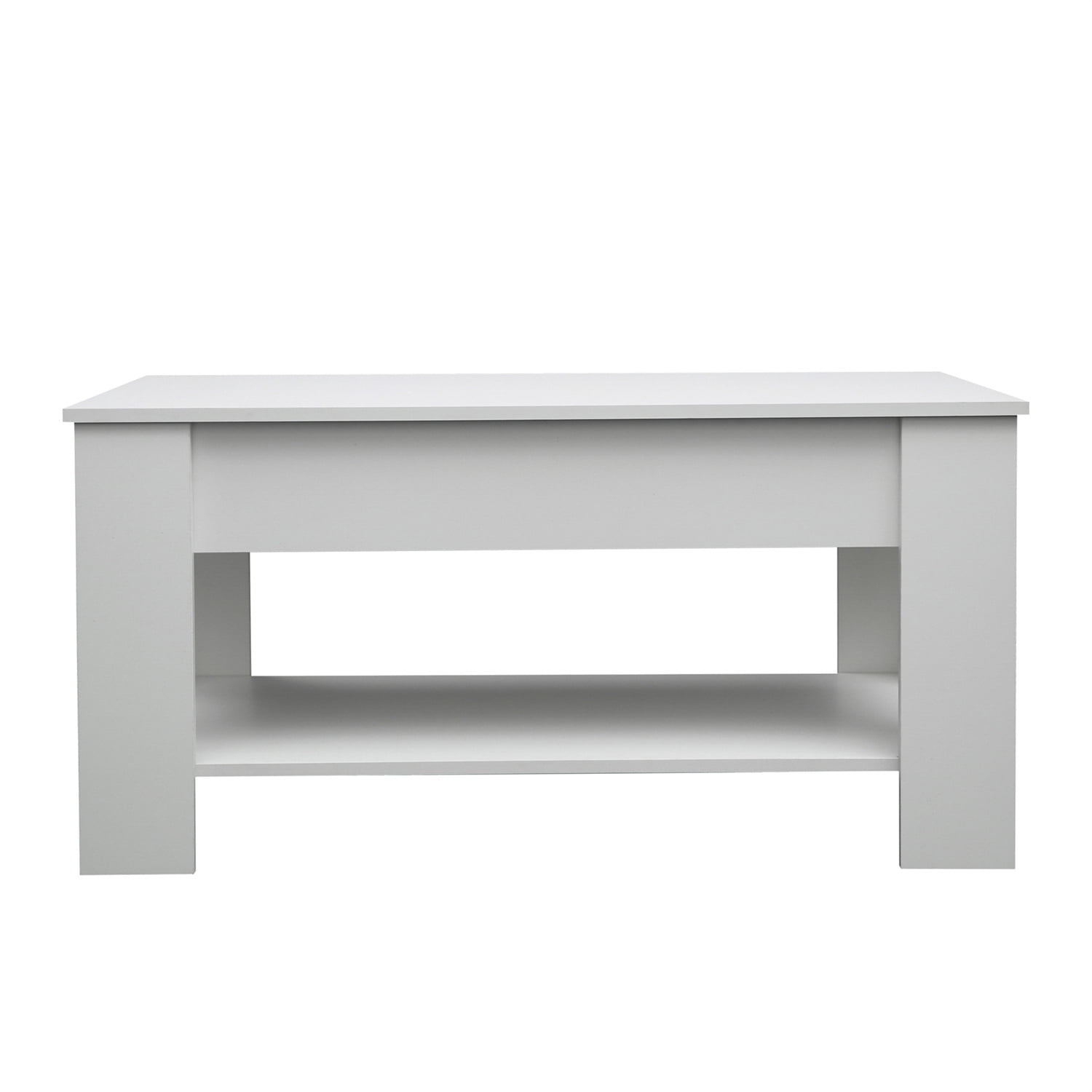 Kepooman Lift Top Coffee Table, Wood Lifting Top Central Table, White Kepooman Lift Top Coffee Table, Wood Lifting Top Central Table, White