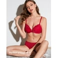 Deyllo Womens Sexy Lace Push Up Padded Plunge Add Cups Underwire Lift Up Bra Red 38c For