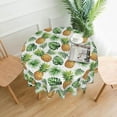 thumbnail image 2 of Summer Tropical Leaf Pineapple Round Tablecloth 60 Inch, Decorative Holiday Home Party Table Cloth for Kitchen Dining Picnic Table Cover, 2 of 6