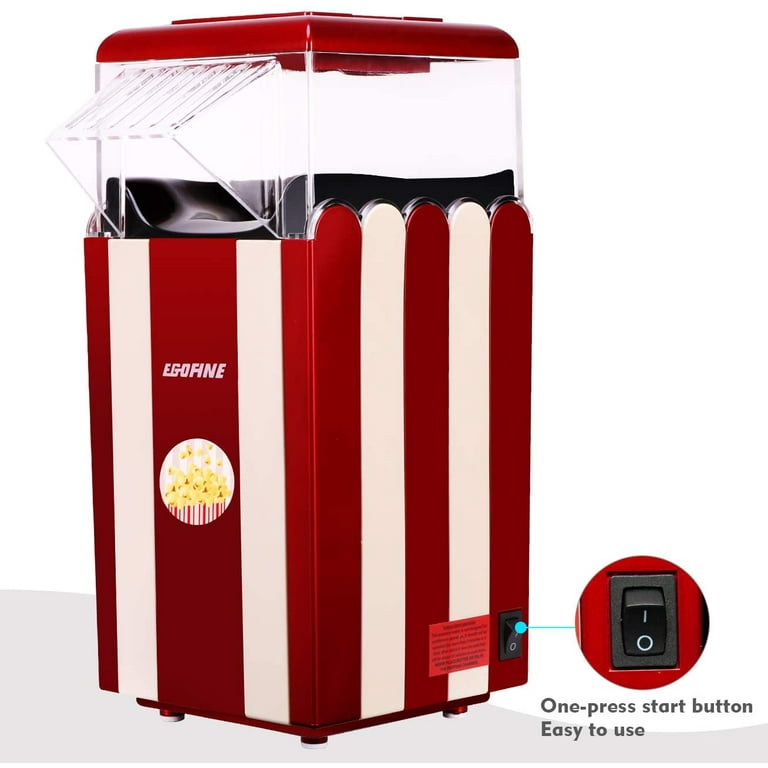 Homdox BU0988S-3031mn Popcorn Machine 1200W Hot Air Popcorn Maker Electric  Popcorn Maker No Oil Popcorn Popper with Removable Measuring Cup for Home