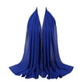 thumbnail image 2 of CXHEGBEJ Soft Chiffon Rhinestone Shawl Wrap For Women Spring Summer Fall Long Headscarf Shawl Muslim Hijab Poncho Casual Cape Top Scarf Royal Blue, 2 of 8