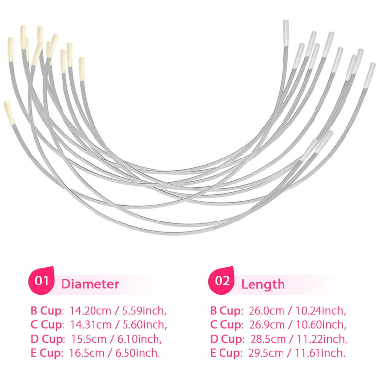 12 Pairs Coated Bra Underwire Replacement Stainless Steel Making Supplies -  AliExpress