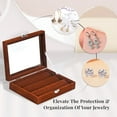 thumbnail image 2 of Coffee Velvet Earrings Box with Glass Window Christmas Gifts, 2 of 5