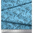 thumbnail image 3 of Soimoi Blue Cotton Voile Fabric Brush Stroke & Dots Abstract Print Fabric by the Yard 56 Inch Wide, 3 of 3