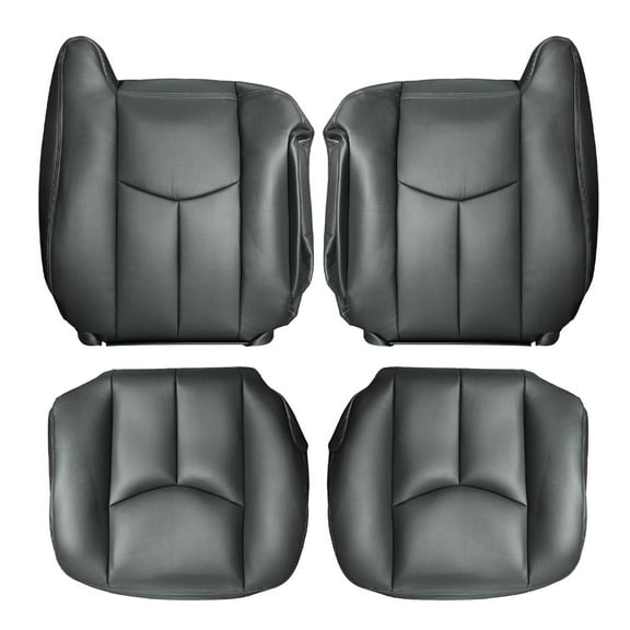 Leather Bottom Back Seat Cover Driver Passenger Side PVC Leather Black Gray Fits for Chevrolet Silverado GMC Sierra 2003-2006 Replace Z2.ZYBP05.L