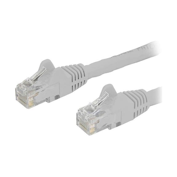 StarTech 8ft CAT6 Ethernet Cable - White CAT 6 Gigabit Ethernet Wire -250Mhz 100W PoE RJ45 UTP Network Patch Cord Snagless with Strain Relief (N6PATCH8WH)