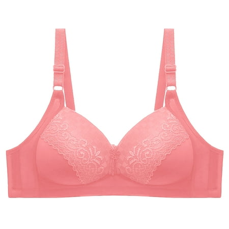 Blphud Sports Bras Sports Bras for Women Soft Lingerie for Women Women Bras Push Up Womens Full Coverage Non Padded Comfort Bra Plus Size Lace Bras with Straps Hot Pink D