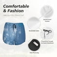 thumbnail image 4 of Balery Snowflakes1 Pantalones cortos deportivos para mujer con forro y dos bolsillos, elásticos, para entrenamiento, gimnasio, yoga-Medium, 4 of 7