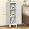 thumbnail image 3 of Coolsun 46" H Metal Pantry Cabinet, Metal Storage Locker with Door and 2 Adjustable Shelves, Food Pantry Cabinet for Living Room, Dining Room, Home Office, 3 of 12