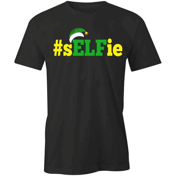 #sELFie T-Shirt | Xmas Holiday Black Tee Gift