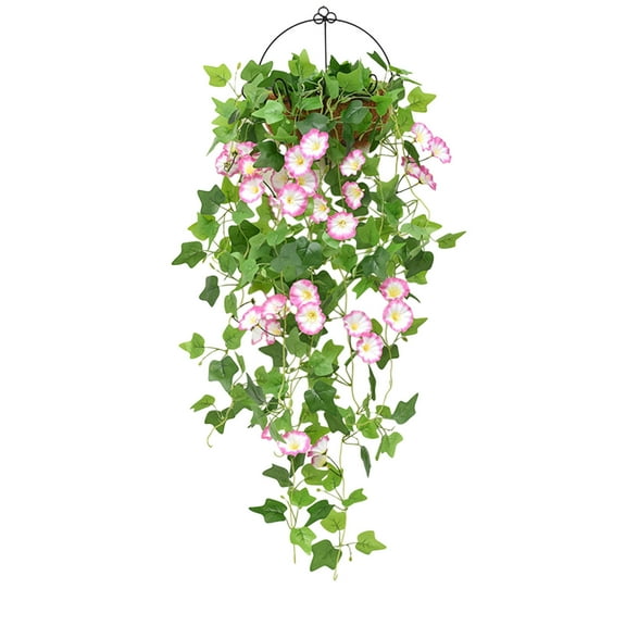 Artificial Morning Glory Flowers, Multibunch Hanging Outdoor Decor, UV Resistant Fake Plants for Garden, Patio Home porch Window Box Decoration
