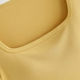 thumbnail image 7 of XPMWRP Women's Short Sleeve Square Neck Crop Top with Built in Bra Summer Cropped Tees Solid Color Lightweight Blouse Yellow XL, 7 of 7