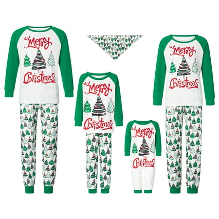 

Matching Family Pajamas Sets Christmas PJ s Sleepwear Printed Top with Plaid Bottom