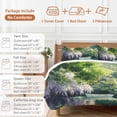 thumbnail image 6 of Queen 4 Piece Bedding Set Natural Forest Landscape Artwork Soft Breathable Duvet Cover and Pillowcase, White Boat on Lake Scenery Duvet Cover Set Bed Sheets for Bedroom Dormitory Guest Room, 6 of 9