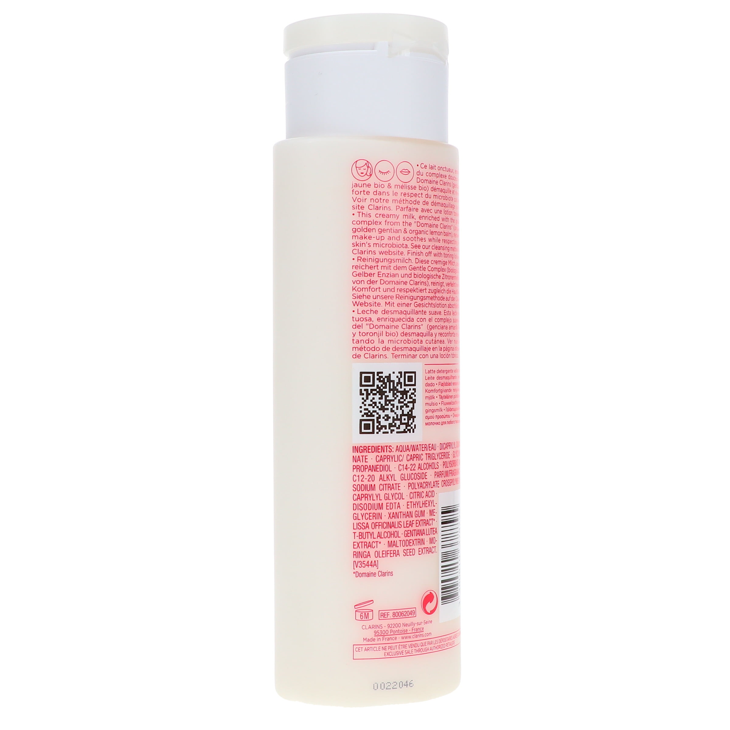 Clarins Velvet Cleansing Milk With Alpine Golden Gentian & Lemon Balm Extracts 200 ml