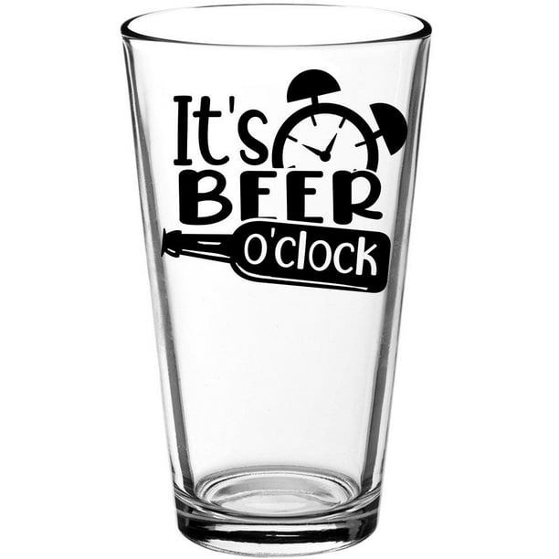 It's Beer O'Clock Funny Beer Pint Glass Gift Idea