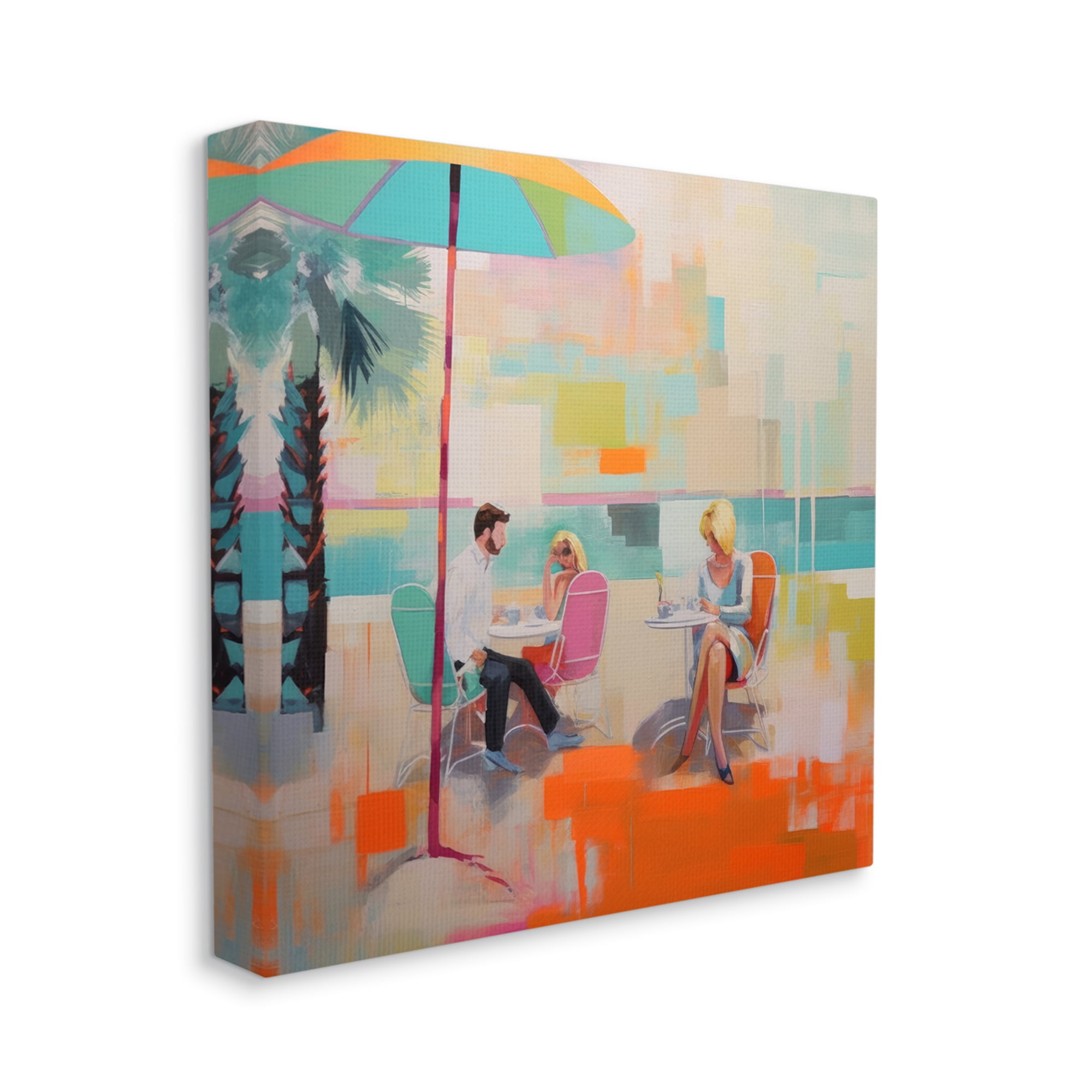 Stupell Industries Abstract Tropical Summer Abstract Painting Gallery Wrapped Canvas Art Print Wall Art, 30 x 30
