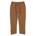 thumbnail image 4 of Capri Pants For Women Casual Capri Beach Vacation Drawstring Waist With Pockets Summer Cropped Capri Breathable Comfort Airport Travel Polished Look Brown XL, 4 of 6