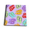 3dRose Colorful Flip Flop Print - Purple Background - Mini Notepad, 4 by 4-inch