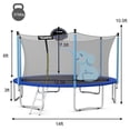 thumbnail image 5 of Barara King 14ft Trampoline with Breathable PP Jump Pads and 96 Springs, Outdoor Recreational Trampolines for Kids, Blue, 5 of 8