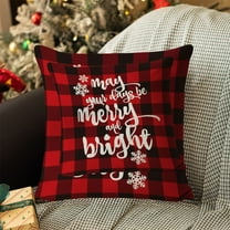 Antqov Christmas Pillow Covers 18x18" Snow Throw Pillowcase Winter Christmas Pillowcases for Outdoor Home Living Room Sofa Decor