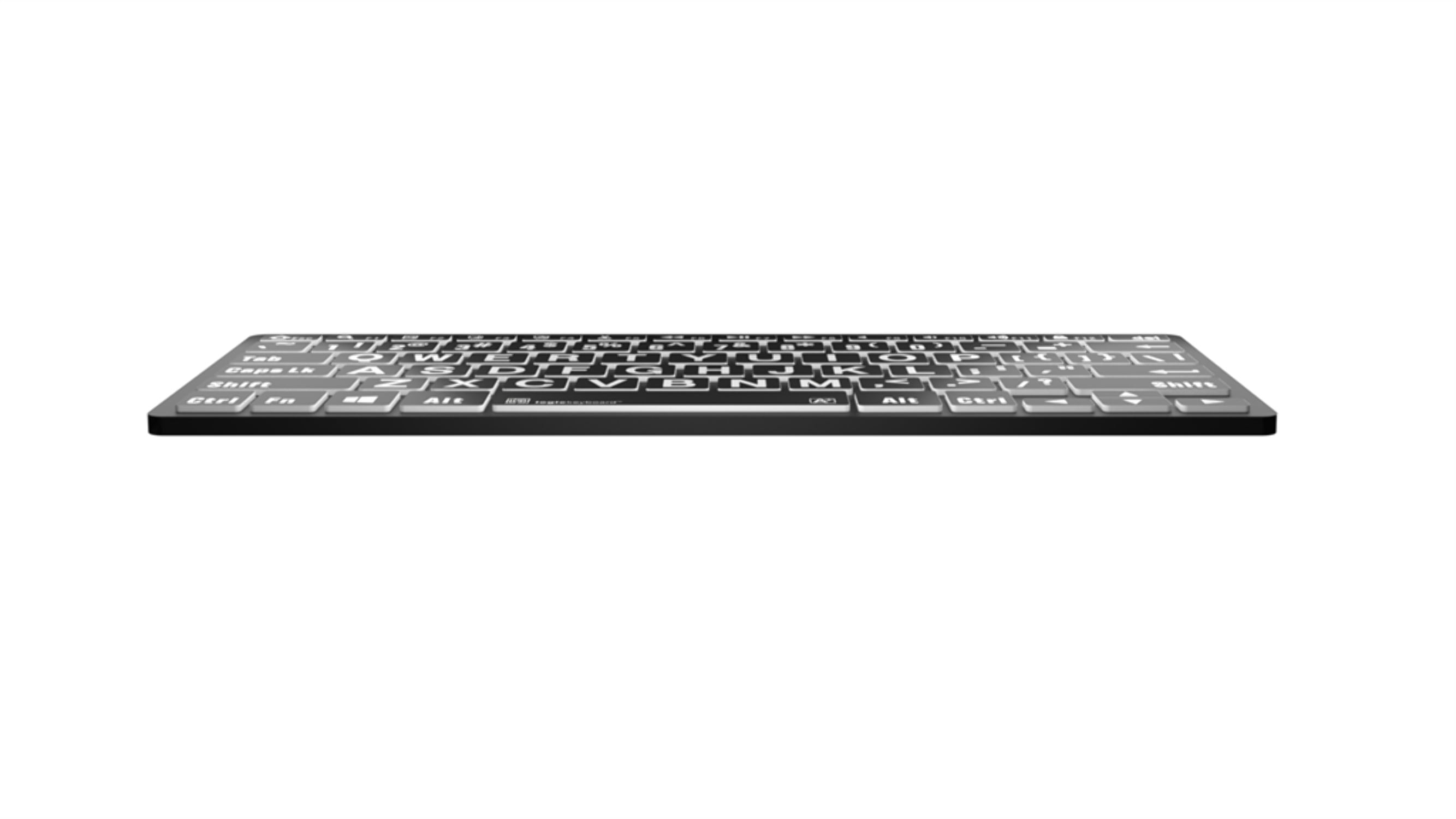Large Print - White on Black Mini Bluetooth Keyboard – Windows