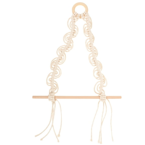 TINKSKY Wall Mounted Paper Towel Holder Beige Wood Towel Storage 1Pcs