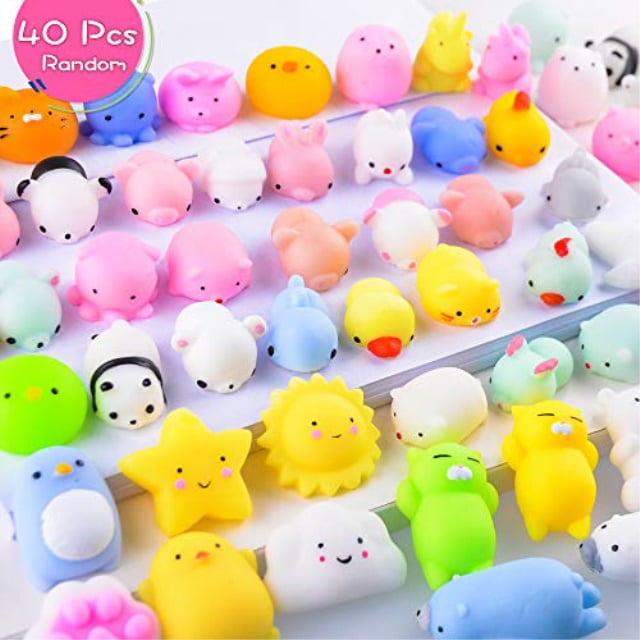 50 Mochi Squishies Toys 2nd 3rd Generation Glitter Glow in the Dark Squish Toys 