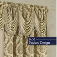 thumbnail image 4 of Jacquard Window Curtains For Living Room 2 panel set 54" x 84" Long with Attached Valance Sheer Backing and 2 Tie backs Elegant Fancy Design Perfect For Any Room and Bedroom Cortinas para Sala (Taupe), 4 of 6