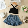 thumbnail image 7 of Utlike Girls 2 Pcs Outfits Set Toddler Sleeveless Vest T Shirt Tops Denim Skirts Outfits Girl'S Cheap Clothing Set Size 3 Years-4 Years, 7 of 7