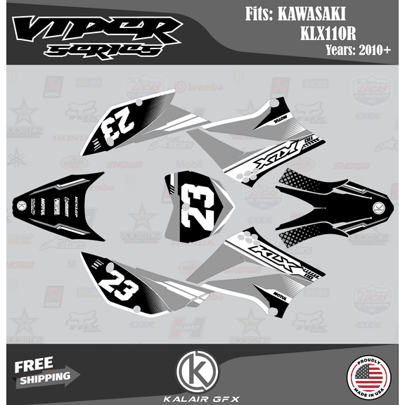 Kalair GFX Graphics Kit for Kawasaki KLX110 (2010-2023) Viper Series