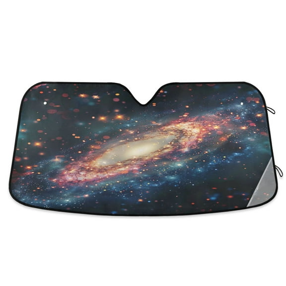 ALAZA Shiney Glittering Galaxy Windshield Sun Shade Car Foldable Sun Visor Block UV Rays Protector 55"x27.6"