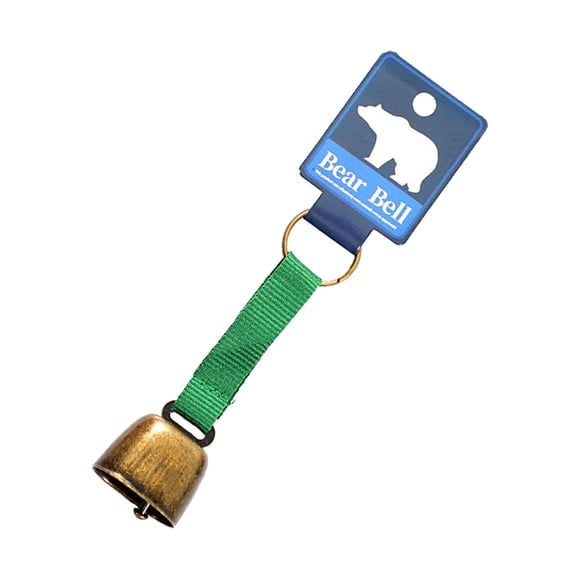 Campana de oso, campana antipérdida para mascotas, campana colgante para perros con llavero, generador de ruido, cencerro para viajes, camping, sender Correa Verde Bronce