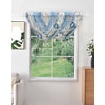 thumbnail image 2 of Waterfall Valances for Windows, Blue Ombre Butterfly Kitchen Sheer Valance Curtains, Pastoral Farmhouse Butterflies Rod Pocket Elegant Swag Valances for Living Room Bedroom, 47.2"x38.5", 1 Panel, 2 of 8