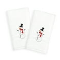 thumbnail image 2 of Authentic Hotel and Spa Snowman Embroidered Turkish Cotton Hand Towels (Set of 2) Navy Blue, 2 of 5