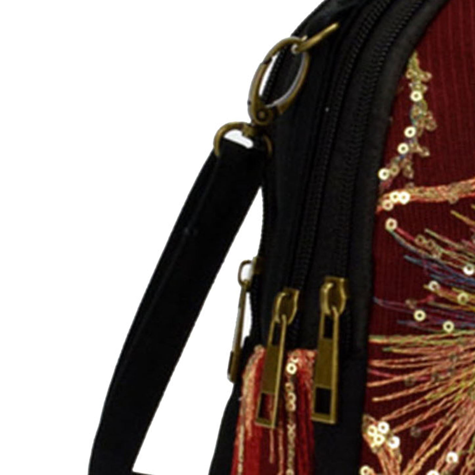Small Leather Crossbody Bag With Chain - Peacock Diamond Art Design –  Meridian Fine Arts