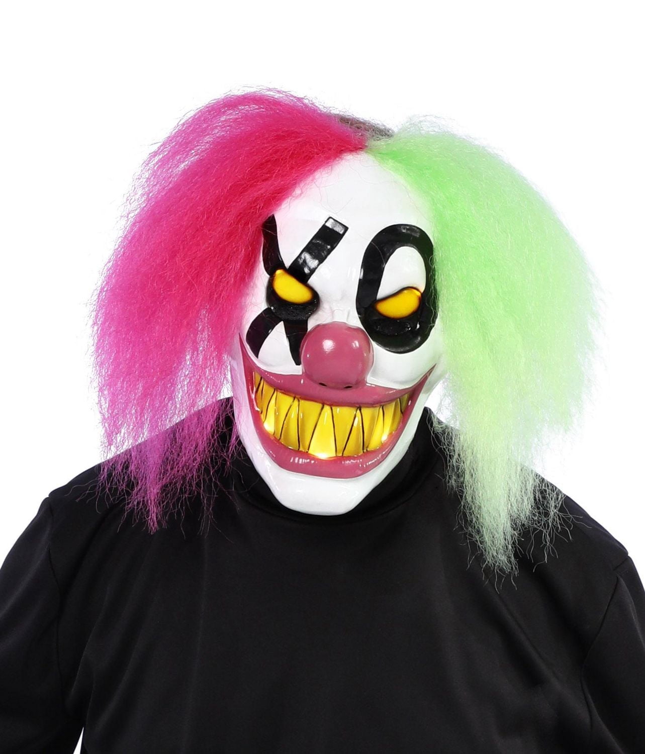 Way to Celebrate Adult Unisex Halloween Xtreme Neon XO Clown Mask Costume Accessory