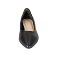 thumbnail image 2 of PEERAGE Tasha Women Wide Width Classic Pointed Toe Leather Casual or Dress Flat with Stack Heel BLACK 10, 2 of 6