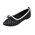 thumbnail image 2 of Ytobaz Flat Shoes for women Polka Dot Bow Canvas Ballet Flats Slip On Flat Shoes Office Work Dress Walking Travel Daily Casual Outfits Footwear, 2 of 9