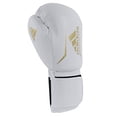 thumbnail image 2 of Adidas FLX 3.0 Speed 50 Boxing Gloves for Light Sparring, White/Gold, 10 oz, 2 of 3